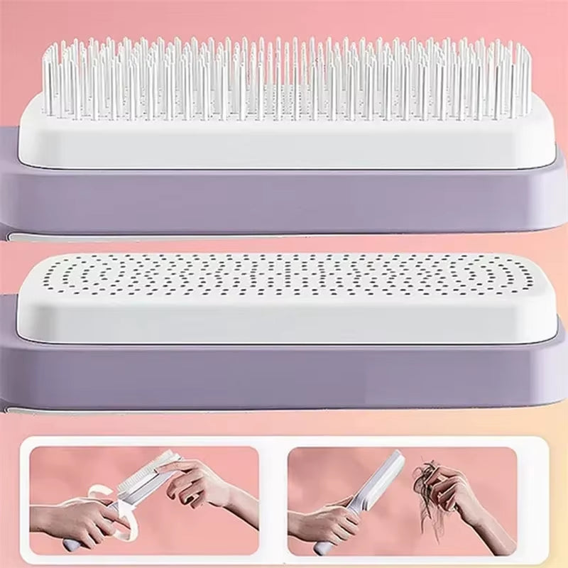 Self Cleaning Hair Brush Comb Retractable Hair Brushes Easy Clean Hair Comb with Retractable Bristles anti Static Massage Comb